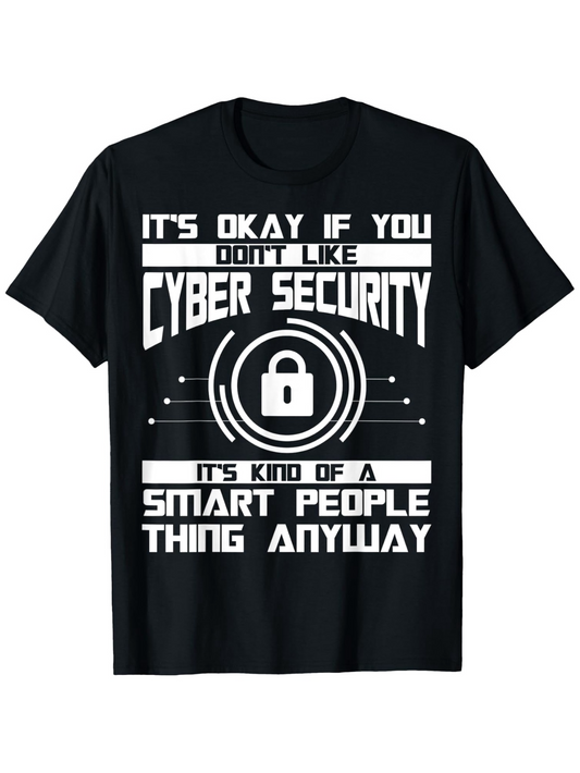 Men's Graphic T-Shirt Smart People Thing With Futuristic Cyber Elements Padlock