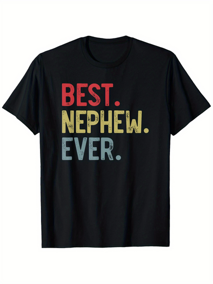Men's Graphic T-Shirt Best Nephew Ever Bold Colorful Block Lettering T Shirt