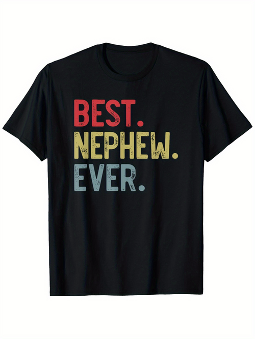 Men's Graphic T-Shirt Best Nephew Ever Bold Colorful Block Lettering T Shirt