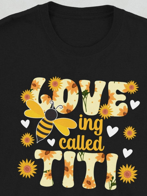Men's Graphic T-Shirt Love Being Called Titi Surrounded By Yellow Daisies And Bumblebee