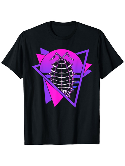 Men's Graphic T-Shirt Bold Neon Shapes With Geometric Highlighted Under Vibrant Lights Armadillo