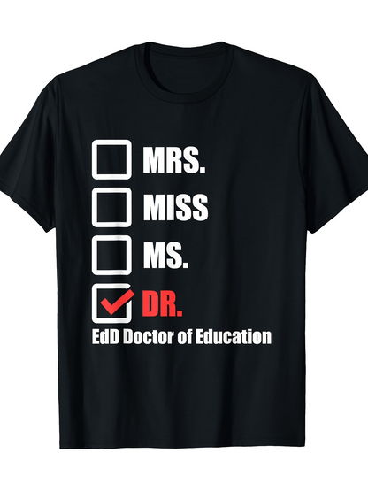 Men's Graphic T-Shirt Check Box Design With Bold Red And White Educational Doctor Text