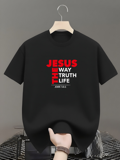 Men's Graphic T-Shirt Jesus The Way The Truth The Life Religious Inspiration