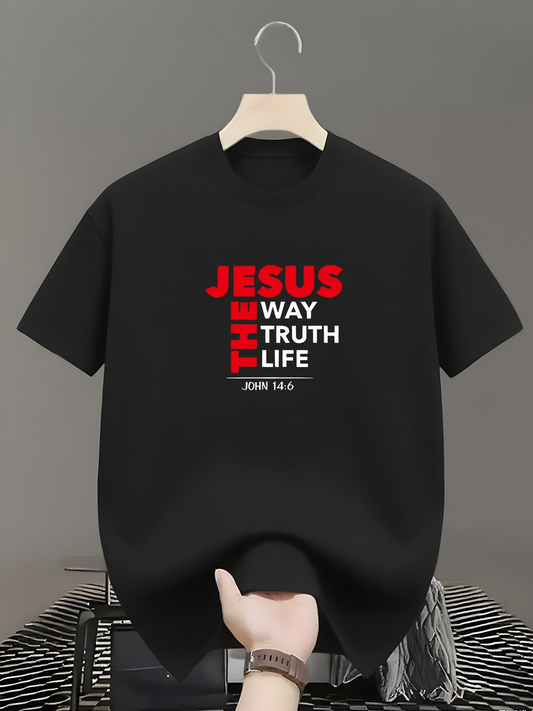Men's Graphic T-Shirt Jesus The Way The Truth The Life Religious Inspiration