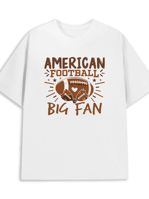 Men's Graphic T-Shirt American Football Big Fan Graphic With Stars And Decorative Football Design