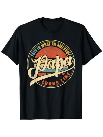 Men's Graphic T-Shirt This Is What An Awesome Papa Looks Like Vintage Sunset Circle Papa