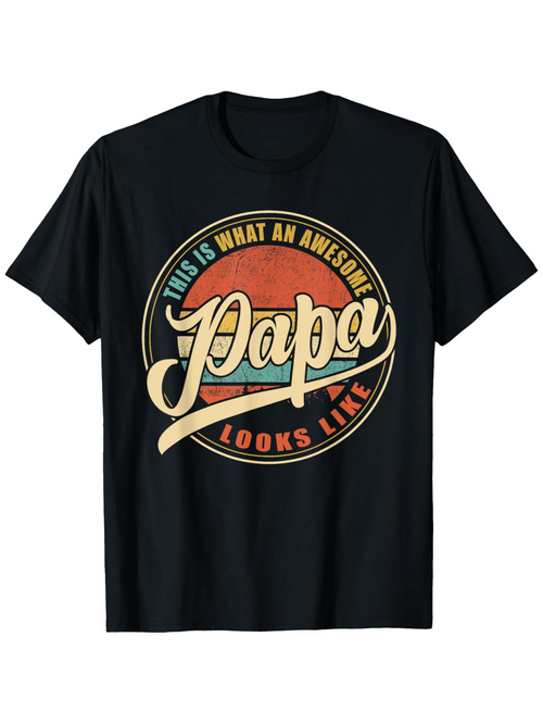 Men's Graphic T-Shirt This Is What An Awesome Papa Looks Like Vintage Sunset Circle Papa