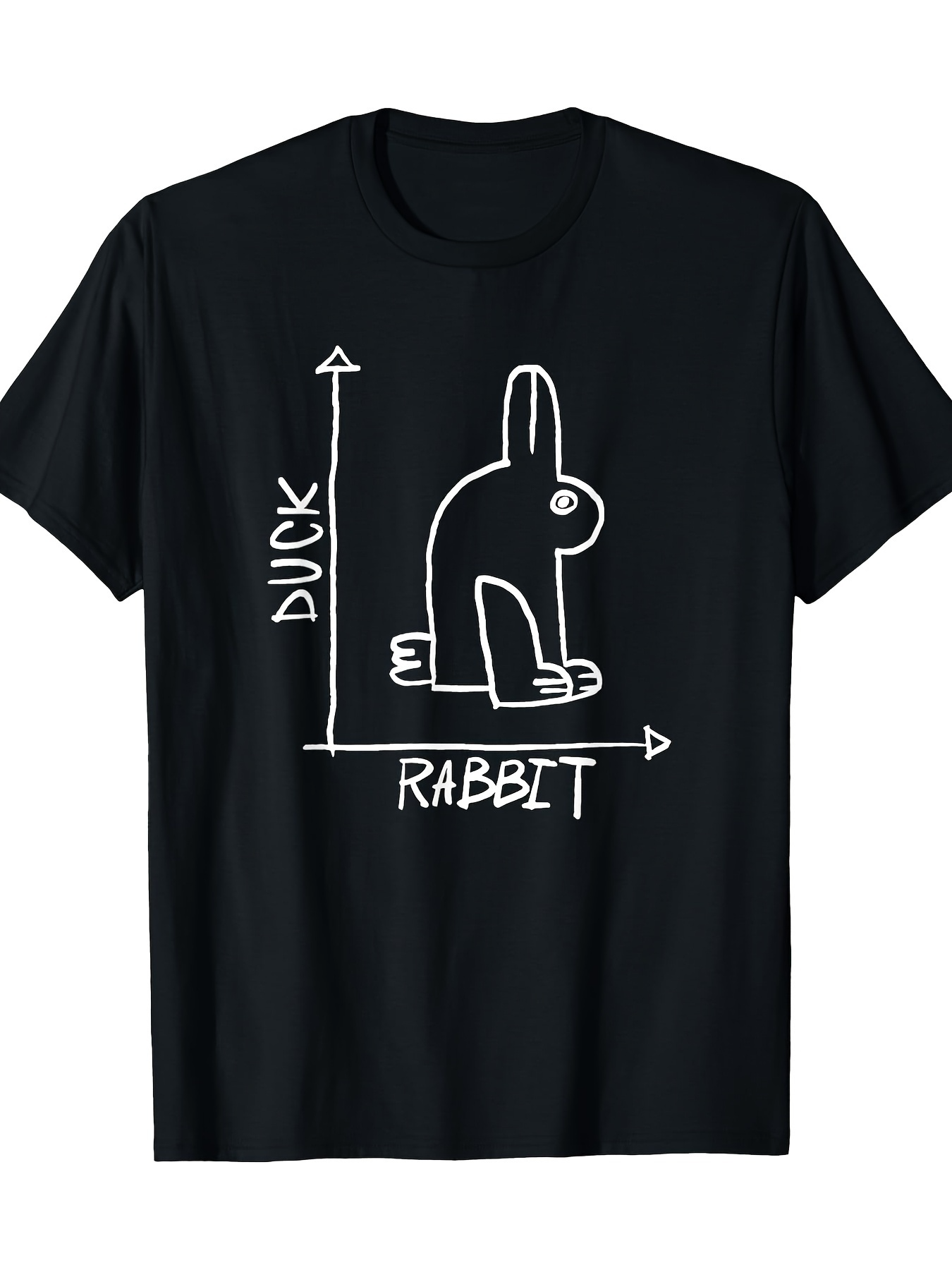 Men's Graphic T-Shirt Duck Rabbit Minimalist Line Drawing Optical Illusion Abstract Animal Graphic Rabbit