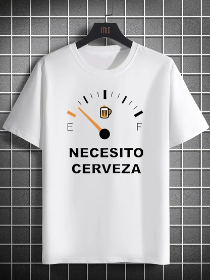 Men's Graphic T-Shirt Empty Meter Gauge With Beer Icon Under Warehouse Lighting T Shirt