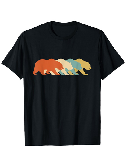 Men's Graphic T-Shirt Retro Colored Silhouettes In Gradient Style Bear