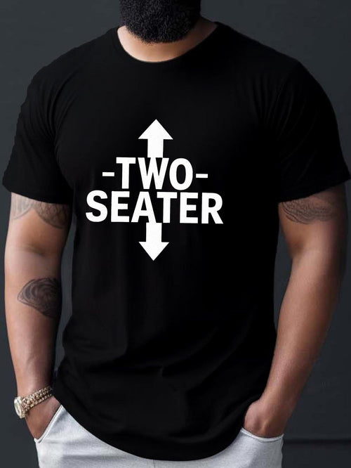 Men's Graphic T-Shirt Two Seater With Bold Arrows And Minimalist Typography Graphic