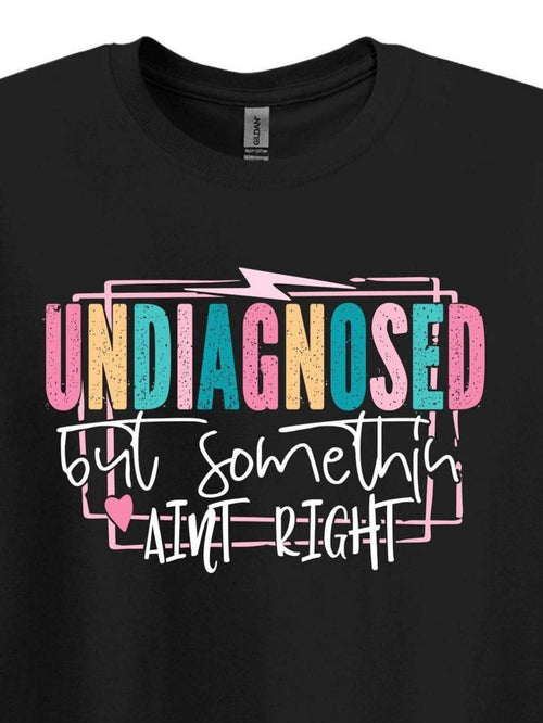 Men's Graphic T-Shirt Undiagnosed Pastel Neon Letters With Lightning Heart Framing Graphic Text