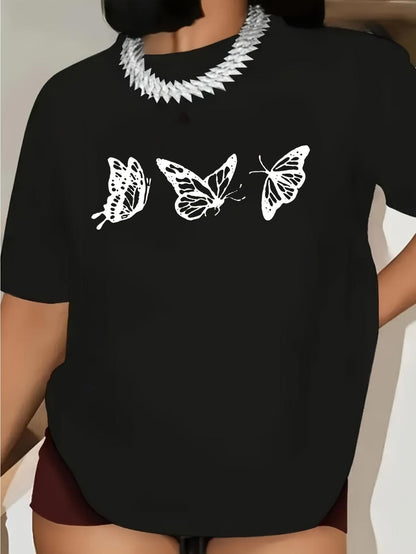 Men's Graphic T-Shirt Delicate Fluttering Graceful Wings Among Gentle Silhouettes Butterfly