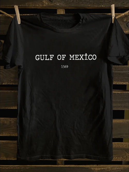 Men's Graphic T-Shirt Gulf Of Mexico Minimalist White Block Letters Typography T Shirt