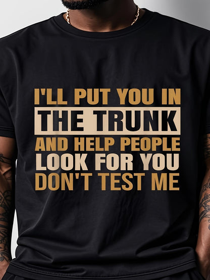 Men's Graphic T-Shirt Bold Statement With Contrasting Letters And Direct Message Text