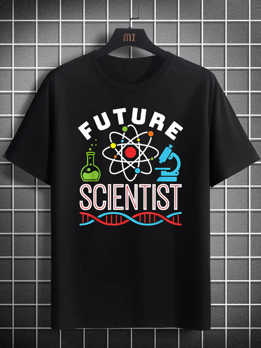Men's Graphic T-Shirt Future Scientist Colorful Chemistry DNA Strand Microscope Tee