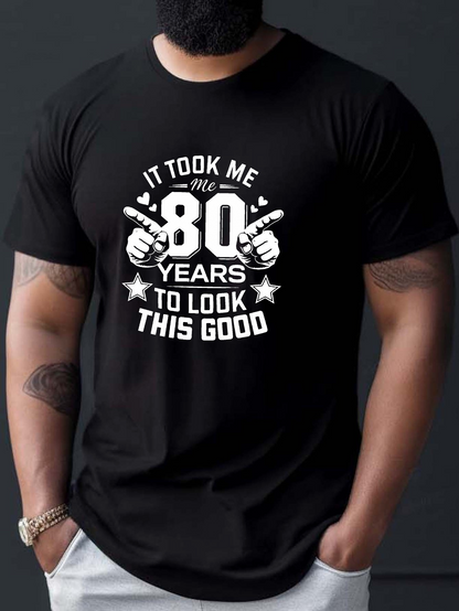 Men's Graphic T-Shirt It Took Me Years To Look This Good With Stars And Pointing Fingers Typography