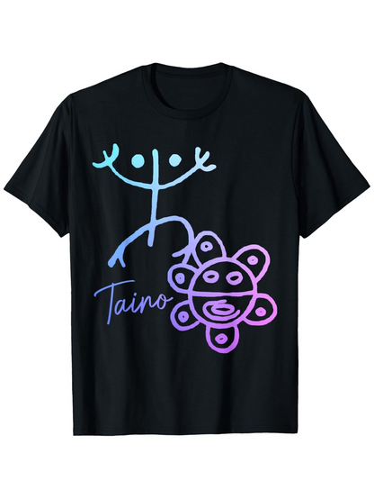 Men's Graphic T-Shirt Taino Neon Tribal Spirit With Abstract Line Drawing Figure