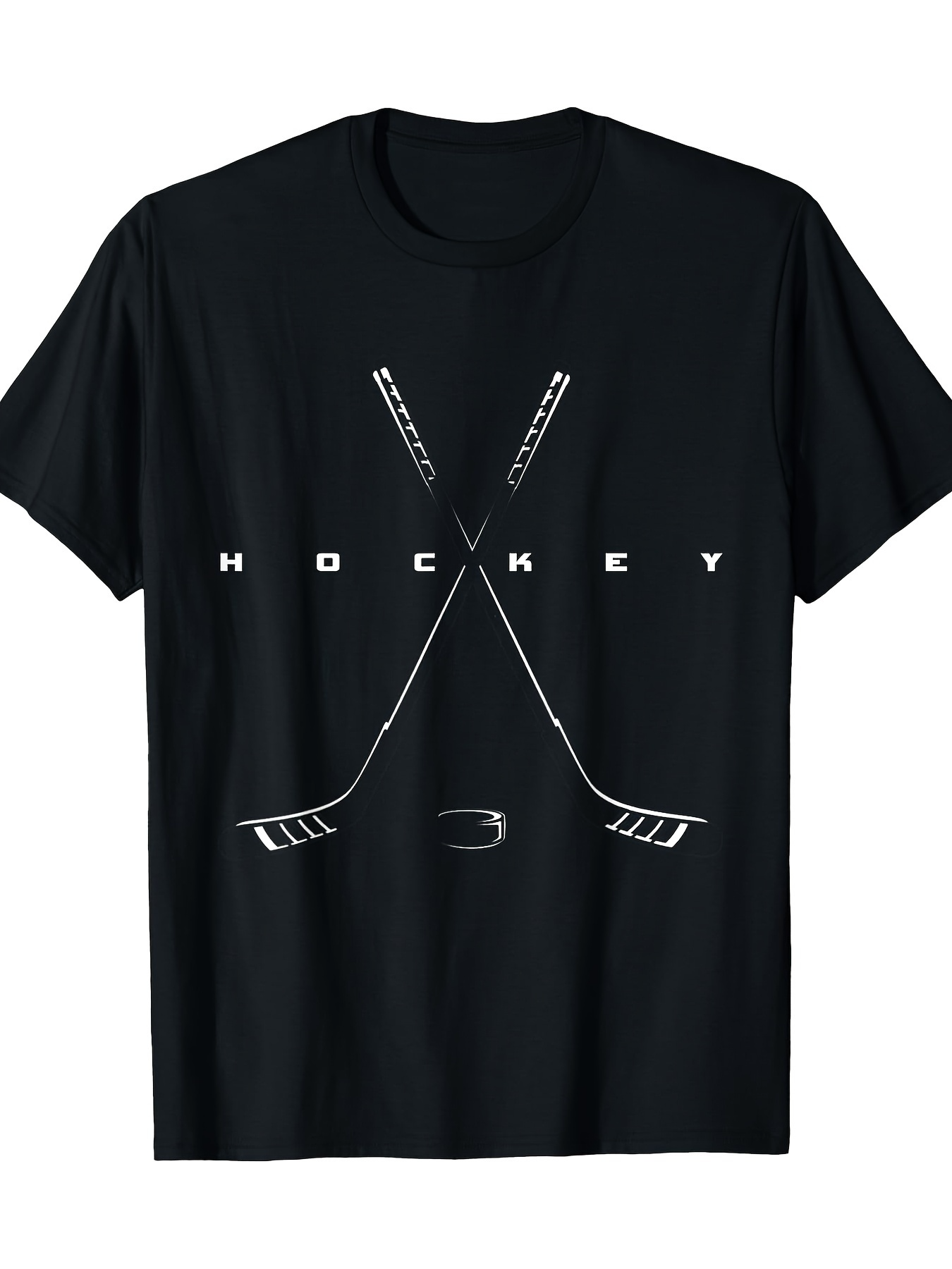 Men's Graphic T-Shirt Classic Hockey Sticks With Puck In Minimalist Graphic Hockey