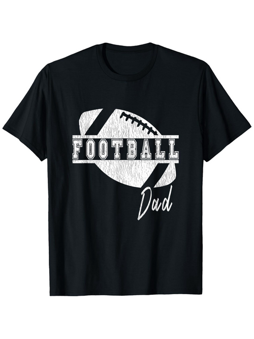 Men's Graphic T-Shirt Football Dad Textured Print With Classic Laces Design And Handwritten Element Football