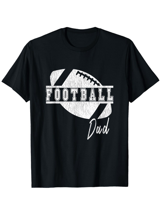Men's Graphic T-Shirt Football Dad Textured Print With Classic Laces Design And Handwritten Element Football