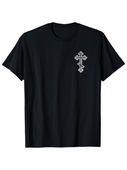 Men's Graphic T-Shirt Ornate Metallic Shine Decorative Patterned Cross