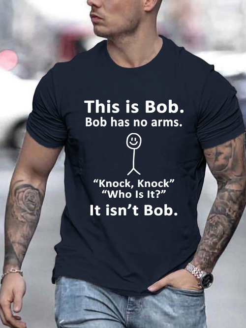 Men's Graphic T-Shirt This Is Bob Stick Figure Joke With Simple Playful Humor