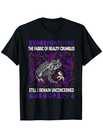 Men's Graphic T-Shirt The Fabric Of Reality Crumbles With Bright Purple Flames Fierce Frog