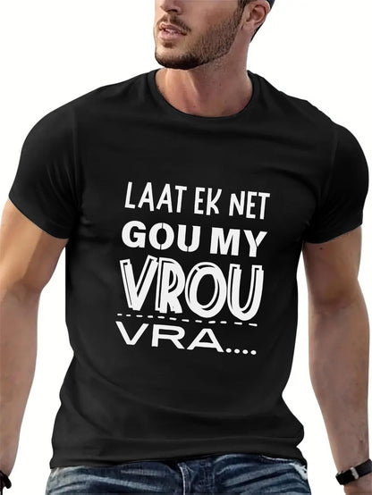 Men's Graphic T-Shirt Bold White Lettering On Casual Modern Relaxed Fit Tshirt