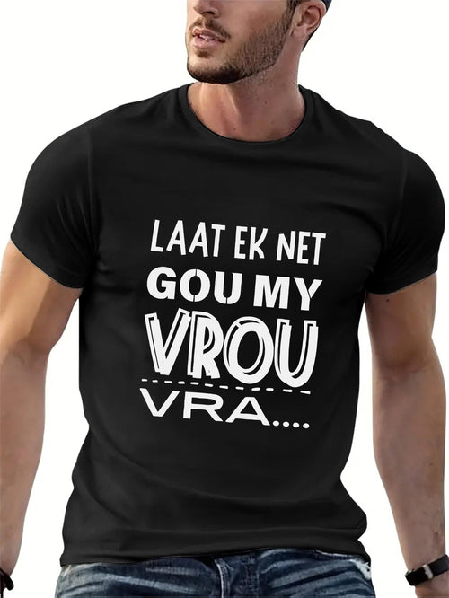 Men's Graphic T-Shirt Bold White Lettering On Casual Modern Relaxed Fit Tshirt