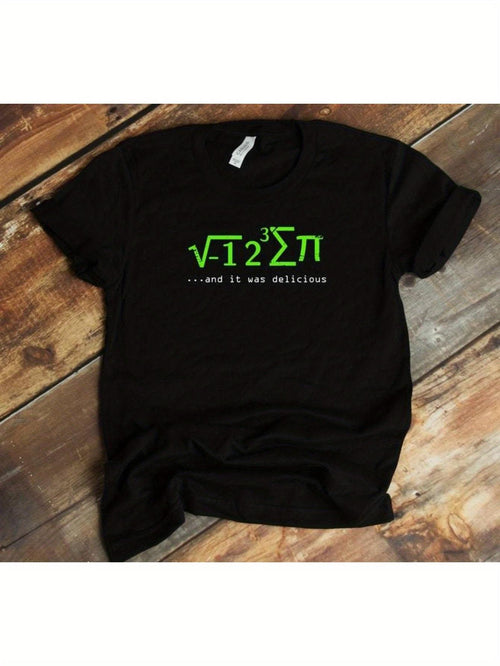 Men's Graphic T-Shirt Green Math Formula And Wise Saying On Smooth Solid Cotton T Shirt