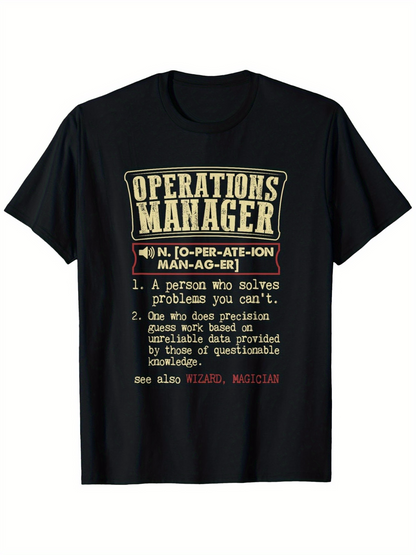 Men's Graphic T-Shirt Operations Manager Definition Creative Text Graphic T Shirt