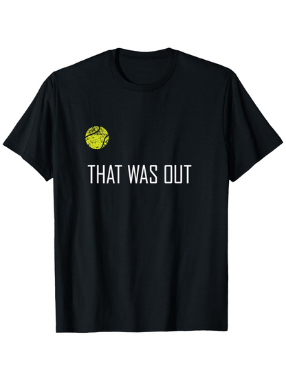 Men's Graphic T-Shirt That Was Out Yellow Tennis Ball Over Black Cotton T Shirt