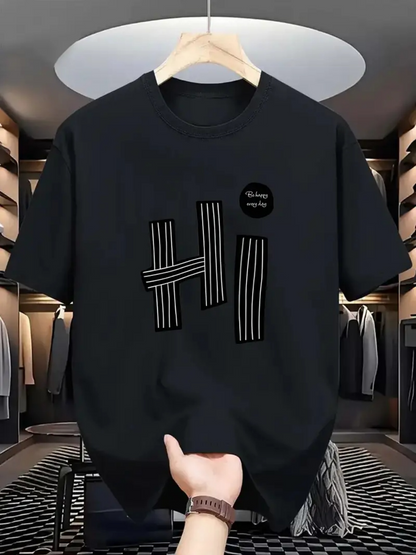 Men's Graphic T-Shirt Fashion Graphic Lines On Bold Modern Lettering Hi