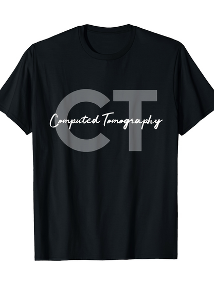 Men's Graphic T-Shirt Computed Tomography Bold Lettering With Stylized Calligraphy CT