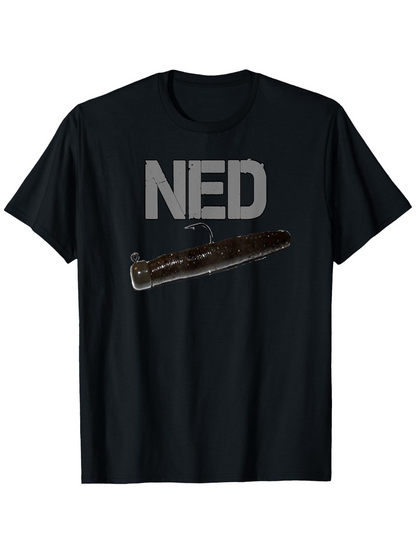 Men's Graphic T-Shirt NED With Detailed Submarine Illustration Under Bold Text