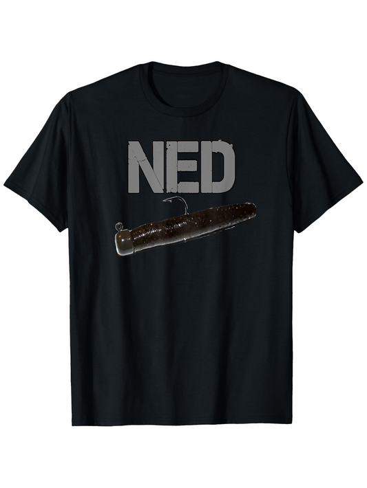 Men's Graphic T-Shirt NED With Detailed Submarine Illustration Under Bold Text