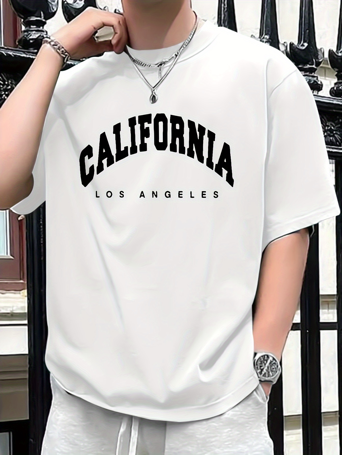 Men's Graphic T-Shirt California Dreamy City Vibes With Bold Block Letters T Shirt