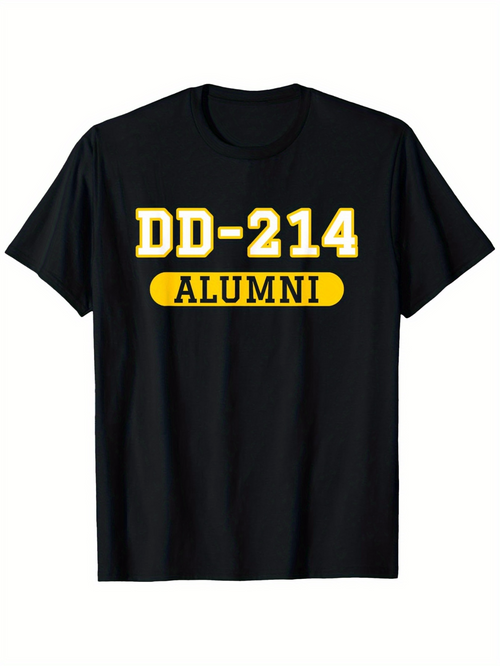 Men's Graphic T-Shirt Bold Yellow Text With Military Inspired Design Alumni