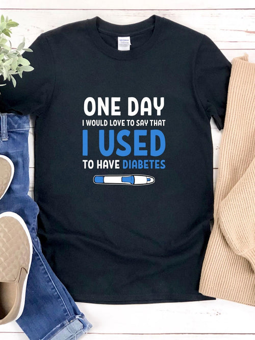 Men's Graphic T-Shirt One Day I Used To Have Diabetes With Glucose Meter Flat Graphic T Shirt