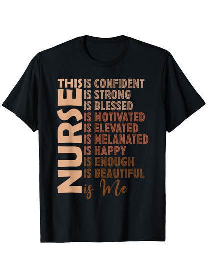 Men's Graphic T-Shirt Nurse Confident Motivated Melanated Happy Beautiful Strong Me T Shirt