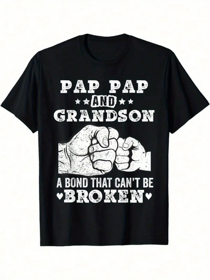 Men's Graphic T-Shirt Pap Pap And Grandson A Bond That Cant Be Broken With Fists Bumping Illustration