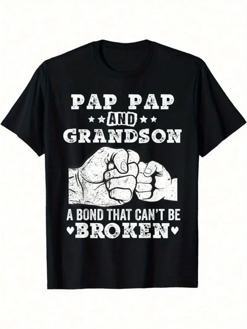 Men's Graphic T-Shirt Pap Pap And Grandson A Bond That Cant Be Broken With Fists Bumping Illustration