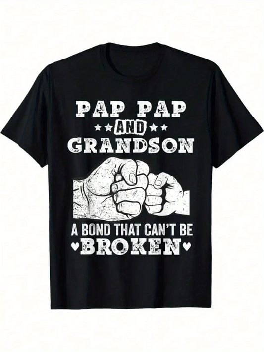 Men's Graphic T-Shirt Pap Pap And Grandson A Bond That Cant Be Broken With Fists Bumping Illustration