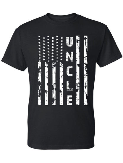 Men's Graphic T-Shirt Uncle Distressed Vertical Stripes With Stars American Flag