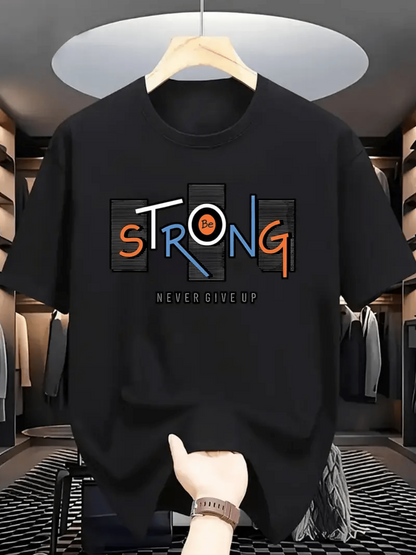 Men's Graphic T-Shirt Strong Bold Letters With Contrasting Colors Graphic Strong