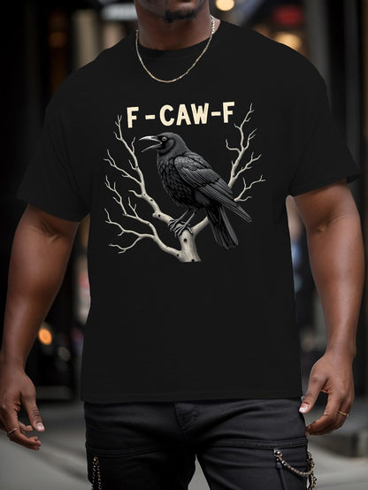 Men's Graphic T-Shirt F Caw F Dark Woodland Branches With Raven Perched On Tree