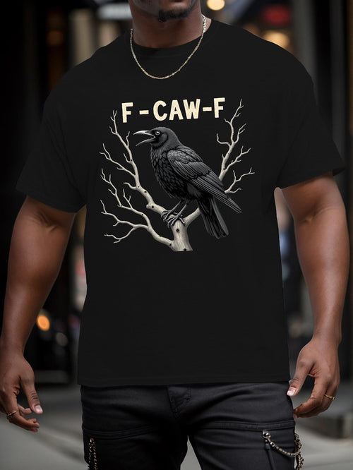 Men's Graphic T-Shirt F Caw F Dark Woodland Branches With Raven Perched On Tree