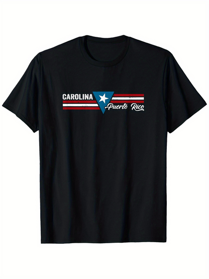 Men's Graphic T-Shirt Carolina Puerto Rico Blue Star With Red Stripes Graphic