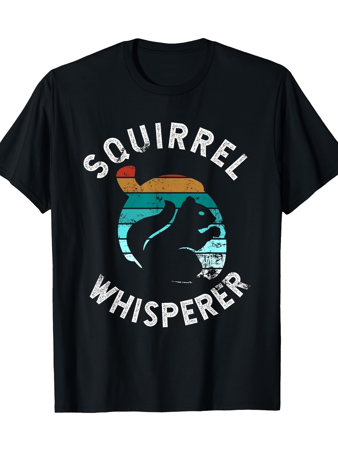 Men's Graphic T-Shirt Squirrel Whisperer Vintage Sunset With Forest And Silhouette Squirrel